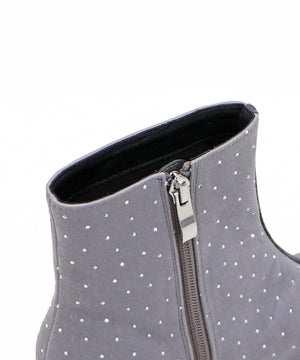 リボンモチーフラインストーンヒールブーツ/41436