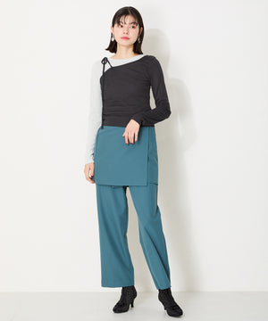 リボンモチーフラインストーンヒールブーツ/41436