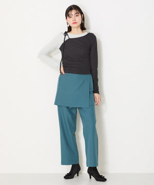 リボンモチーフラインストーンヒールブーツ/41436