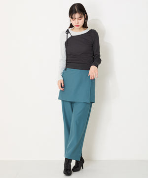 リボンモチーフラインストーンヒールブーツ/41436