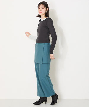 リボンモチーフラインストーンヒールブーツ/41436