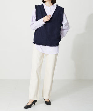 スクエアトゥラインヒールパンプス/42109