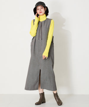 バックジップスクエアトゥストレッチブーツ/42403