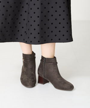 ビットモチーフミドルヒールブーツ/42406