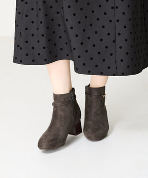 ビットモチーフミドルヒールブーツ/42406