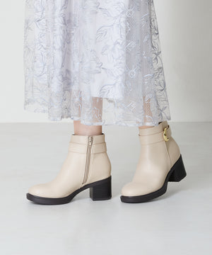 バックルデザインタンクソールヒールブーツ/42408