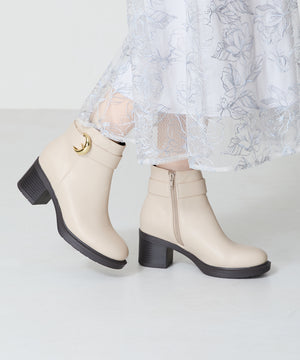 バックルデザインタンクソールヒールブーツ/42408