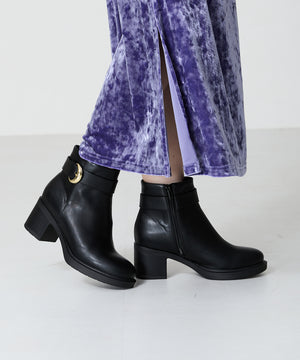 バックルデザインタンクソールヒールブーツ/42408