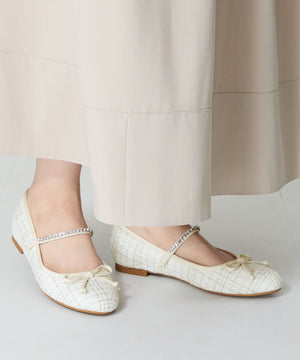 【WEB限定】ツイードバレエストラップパンプス/51106