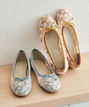 花柄チュールバレエパンプス/51122