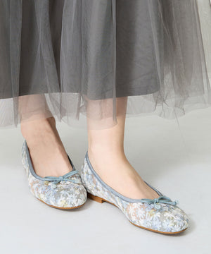 花柄チュールバレエパンプス/51122
