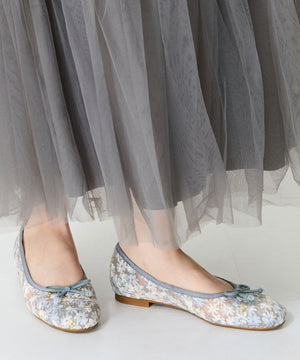 花柄チュールバレエパンプス/51122