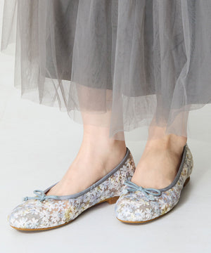 花柄チュールバレエパンプス/51122