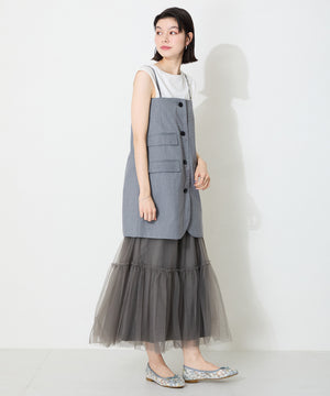 花柄チュールバレエパンプス/51122