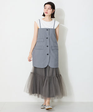 花柄チュールバレエパンプス/51122