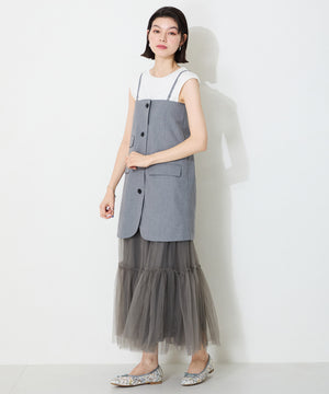 花柄チュールバレエパンプス/51122