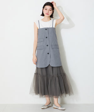 花柄チュールバレエパンプス/51122