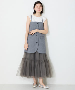 花柄チュールバレエパンプス/51122