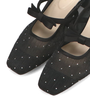 リボンベルトラインストーンシアーミュール/51124