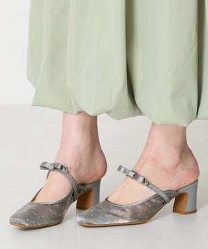 リボンベルトラインストーンシアーミュール/51124