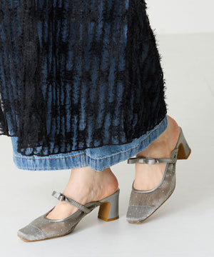 リボンベルトラインストーンシアーミュール/51124