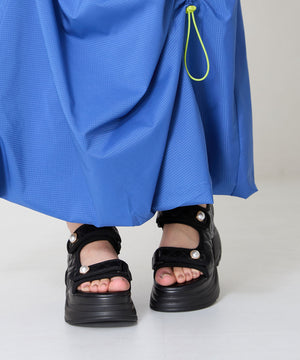 キルティングパールボタン厚底サンダル/51213