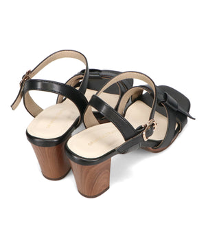 リボンベルトウッドヒールサンダル/51225