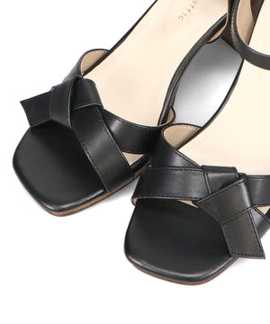 リボンベルトウッドヒールサンダル/51225