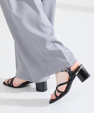 【新色追加】アシンメトリーストラップヒールサンダル/51230