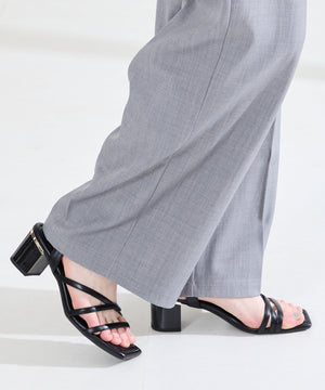 【新色追加】アシンメトリーストラップヒールサンダル/51230