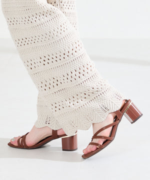 【新色追加】アシンメトリーストラップヒールサンダル/51230