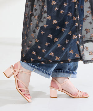 【新色追加】アシンメトリーストラップヒールサンダル/51230