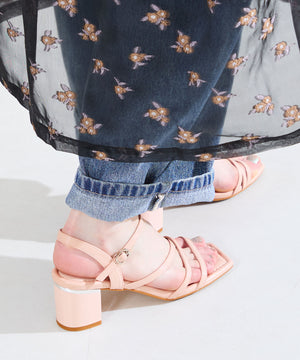 【新色追加】アシンメトリーストラップヒールサンダル/51230