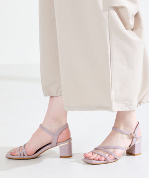 【新色追加】アシンメトリーストラップヒールサンダル/51230