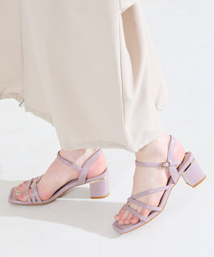 【新色追加】アシンメトリーストラップヒールサンダル/51230