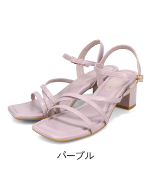 【新色追加】アシンメトリーストラップヒールサンダル/51230