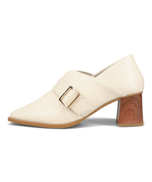 ウッドヒールベルトパンプス/51303