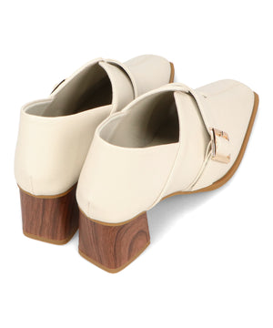 ウッドヒールベルトパンプス/51303