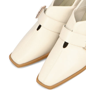 ウッドヒールベルトパンプス/51303