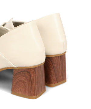ウッドヒールベルトパンプス/51303
