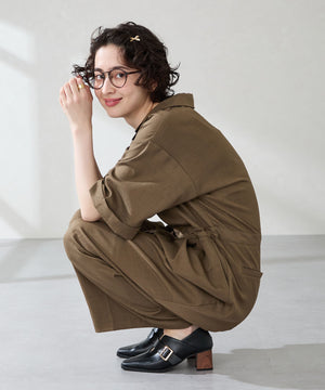 ウッドヒールベルトパンプス/51303