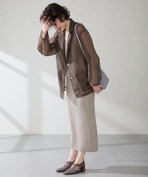 ウッドヒールベルトパンプス/51303