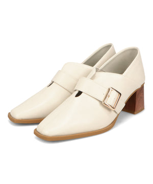 ウッドヒールベルトパンプス/51303