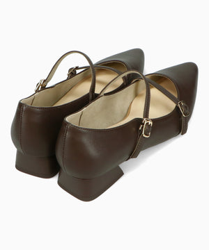 ポインテッドトゥダブルストラップパンプス/51306