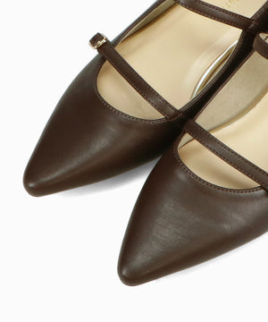 ポインテッドトゥダブルストラップパンプス/51306