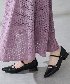 ポインテッドトゥダブルストラップパンプス/51306