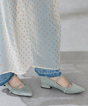 ポインテッドトゥダブルストラップパンプス/51306