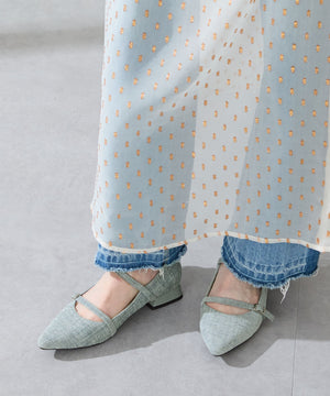 ポインテッドトゥダブルストラップパンプス/51306