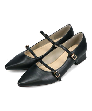 ポインテッドトゥダブルストラップパンプス/51306