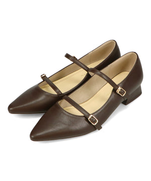 ポインテッドトゥダブルストラップパンプス/51306